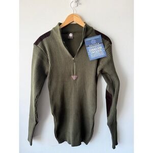Rothco Quarter Zip Commando Sweater Mens Medium Olive Drab Military Pullover NWT